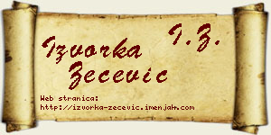 Izvorka Zečević vizit kartica
